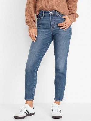 Old Navy High-Waisted OG Straight Built-In Warm Ankle Jeans Purple | QEU780493