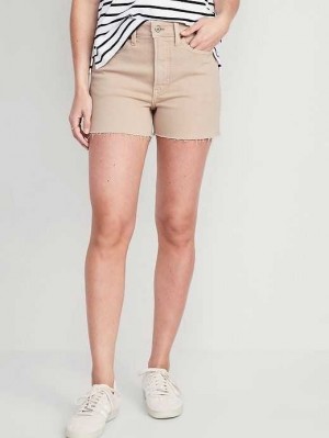 Old Navy High-Waisted OG Straight Pop-Color Jean Cut-Off Shorts Light Brown | JCR534962