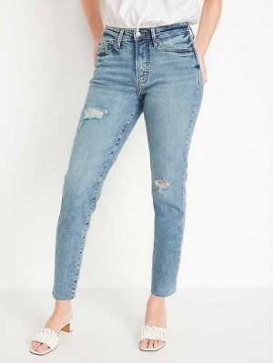 Old Navy High-Waisted OG Straight Ripped Cut-Off Ankle Jeans Cora | SPF570461