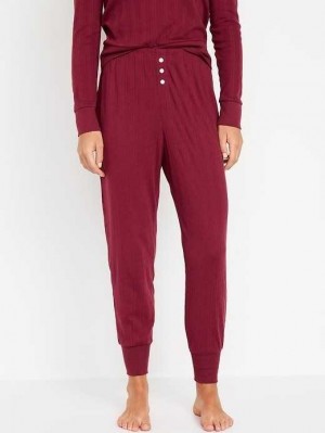 Old Navy High-Waisted Pajama Jogger Pants Red Burgundy | FWE735086