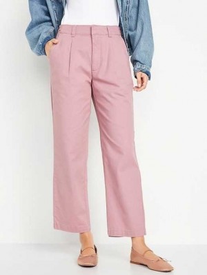 Old Navy High-Waisted Pleated Chino Ankle Pants Woodrose | GCE517964