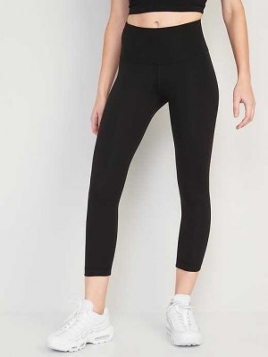 Old Navy High-Waisted PowerPress Crop Leggings Blackjack | HBI708935