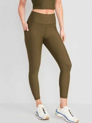 Old Navy High-Waisted PowerSoft 7/8 Leggings Conifer | MWJ127390