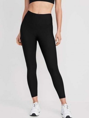 Old Navy High-Waisted PowerSoft 7/8 Leggings Black | WDE105379