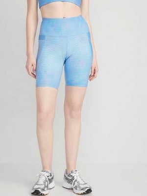 Old Navy High-Waisted PowerSoft Biker Shorts Blue | ZGB876312