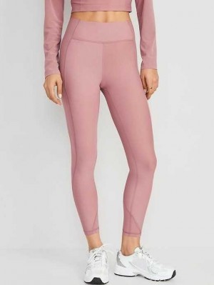 Old Navy High-Waisted PowerSoft Mesh-Panel 7/8 Leggings Rose | SCI682039