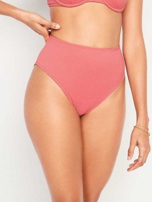 Old Navy High-Waisted Printed French-Cut Bikini Swim Bottoms Rose | MRO685712