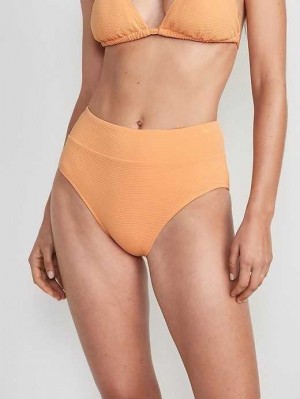 Old Navy High-Waisted Pucker Classic Bikini Swim Bottoms Sunfish | DMW236809