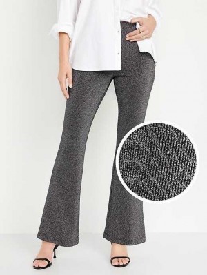 Old Navy High-Waisted Pull-On Flare Pants Black Silver | RBN286504