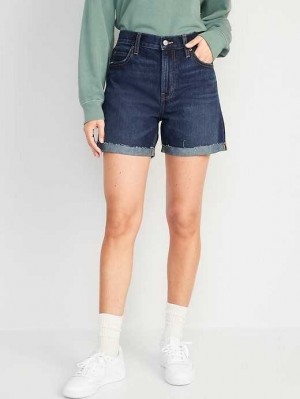 Old Navy High-Waisted Slouchy Straight Non-Stretch Cut-Off Jean Shorts Wash | MVX294138