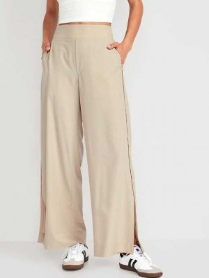 Old Navy High-Waisted StretchTech Split-Hem Wide-Leg Pants Grey | BGA495028