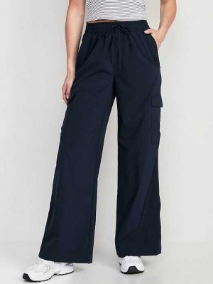 Old Navy High-Waisted StretchTech Wide-Leg Cargo Pants Navy | ZGJ192650