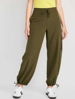 Old Navy High-Waisted StretchTech Wide-Leg Cargo Pants Conifer | JBE174825