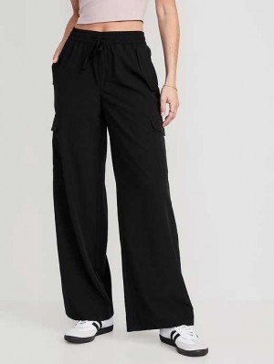 Old Navy High-Waisted StretchTech Wide-Leg Cargo Pants Black | FDW256843