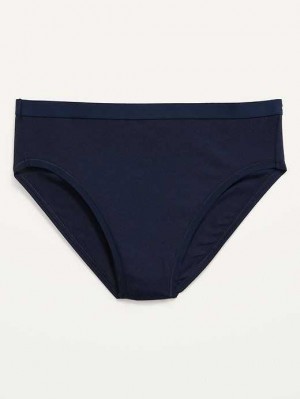 Old Navy High-Waisted Supima Cotton-Blend Bikini Underwear Navy | DSJ793251