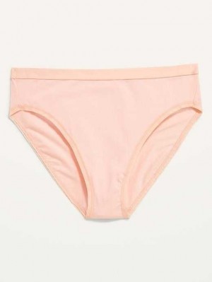 Old Navy High-Waisted Supima Cotton-Blend Bikini Underwear Pink | CNV439076