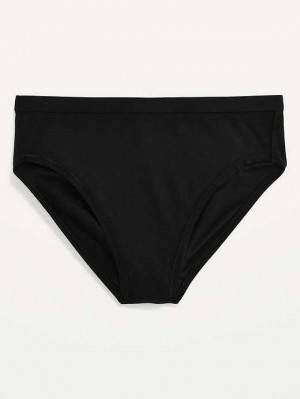 Old Navy High-Waisted Supima Cotton-Blend Bikini Underwear Black | XPI796531