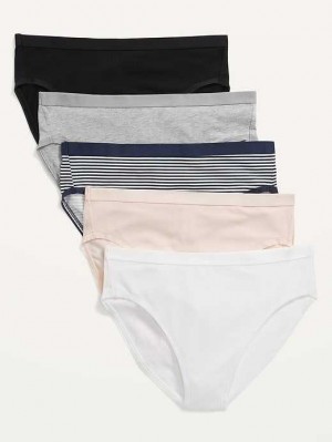 Old Navy High-Waisted Supima Cotton Bikini Underwear 5-Pack Pink | HXO201695