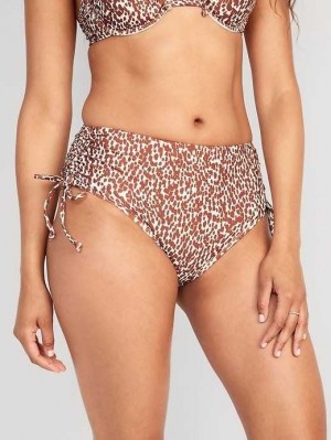 Old Navy High-Waisted Tie-Cinched Bikini Swim Bottoms Khaki | OUA856270