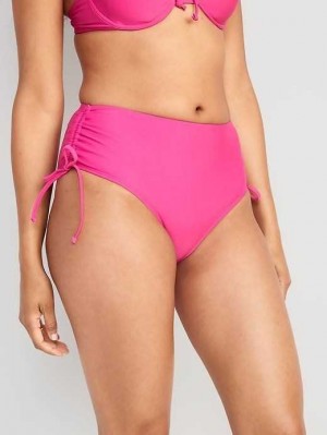 Old Navy High-Waisted Tie-Cinched Bikini Swim Bottoms Dragon Fruit | LEZ385641