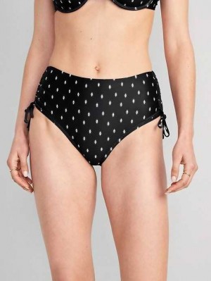 Old Navy High-Waisted Tie-Cinched Bikini Swim Bottoms Black | CBP714386