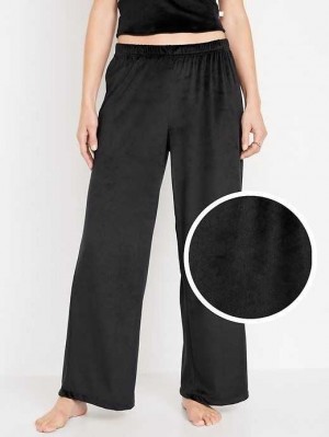 Old Navy High-Waisted Velour Pajama Pants Black | GUL021439