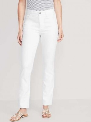 Old Navy High-Waisted Wow Straight White Jeans White | IFM639420