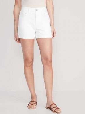 Old Navy High-Waisted Wow White-Wash Straight Jean Shorts White | JKR502143