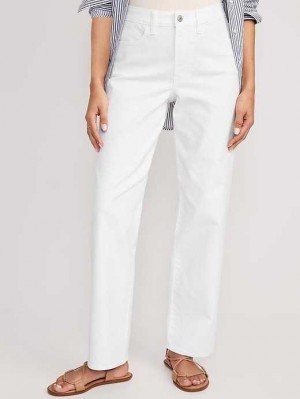 Old Navy High-Waisted Wow White Loose Jeans White | MCA238549