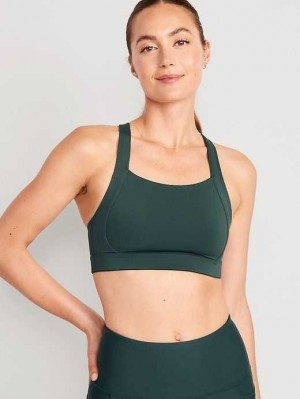 Old Navy High Support PowerSoft Convertible Sports Bra Deep Green | TRW231458