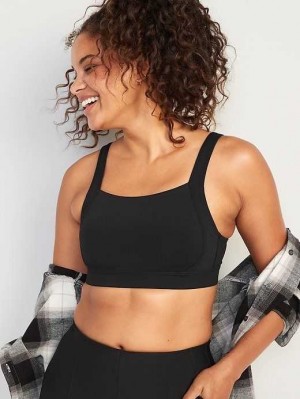 Old Navy High Support PowerSoft Convertible Sports Bra Black | EJO451986