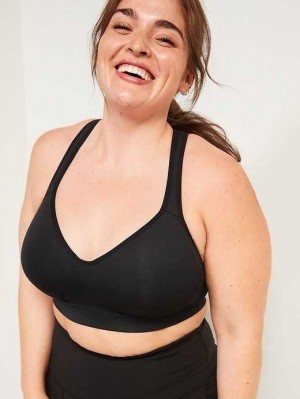 Old Navy High Support Racerback Sports Bra Black | VGN093642