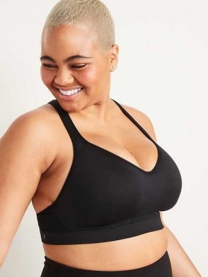 Old Navy High Support Racerback Sports Bra Black | ZFB817465