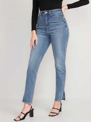 Old Navy Higher High-Waisted O.G. Straight Side-Slit Ankle Jeans Courtney | ZQP541230