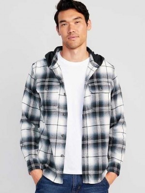 Old Navy Hooded Flannel Shacket Navy | APW983620