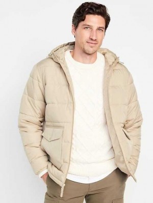 Old Navy Hooded Quilted Puffer Jacket Grey | WBM619358