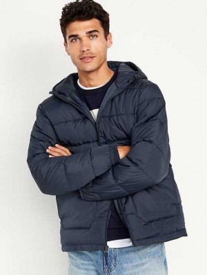 Old Navy Hooded Quilted Puffer Jacket Navy | VGI537241