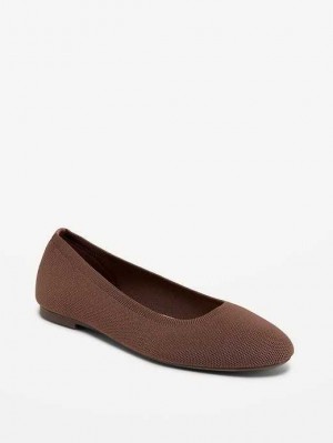 Old Navy Knit Almond-Toe Ballet Flats Espresso | WSQ310594