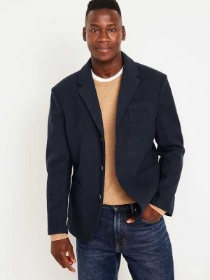 Old Navy Knit Blazer Navy Blue | GLU640759