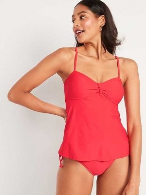 Old Navy Knotted A-Line Tankini Swim Top Dark Red | RYS782930