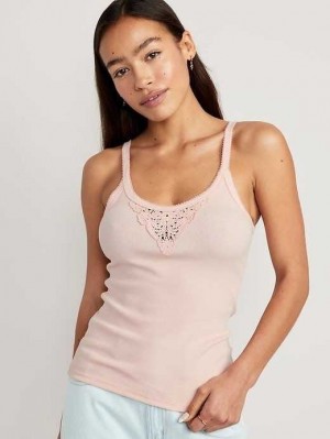 Old Navy Lace-Trim Tank Top Conch Shell | PZO981034