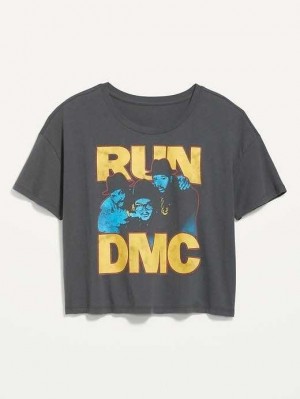 Old Navy Licensed Pop Culture Graphic Cropped T-Shirt Run Dmc | SPI509241