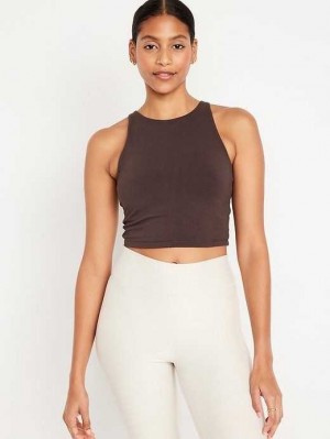 Old Navy Light Support PowerChill Longline Sports Bra Topsoil | MCP015263