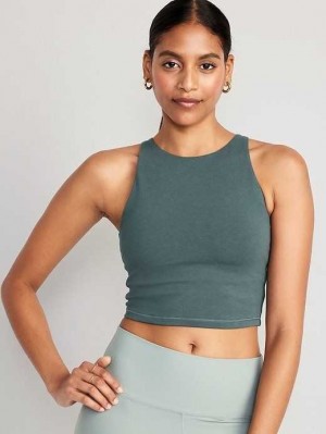 Old Navy Light Support PowerChill Longline Sports Bra Grey | BUM539082