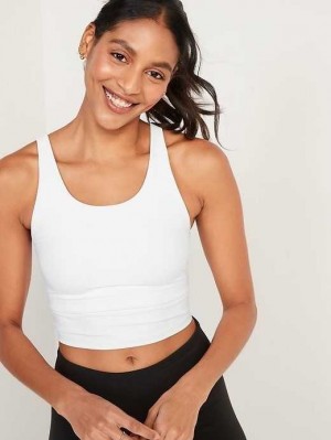 Old Navy Light Support PowerSoft Adjustable Longline Sports Bra Calla Lilies | SXT674501