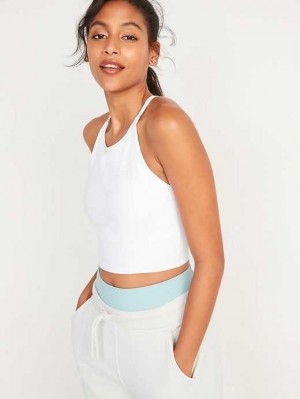 Old Navy Light Support PowerSoft Longline Sports Bra White | HWV158094