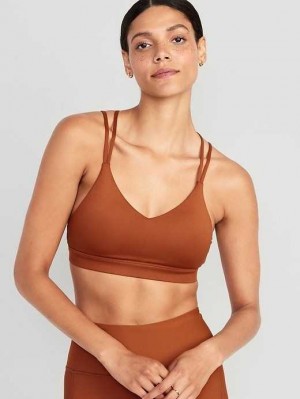 Old Navy Light Support Strappy V-Neck Sports Bra Umbria | FHN137820