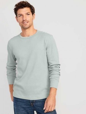 Old Navy Long-Sleeve Built-In Flex Waffle-Knit T-Shirt Silver Olive | YTV873901