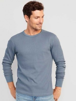 Old Navy Long-Sleeve Built-In Flex Waffle-Knit T-Shirt Wintry Waters | NAL524081