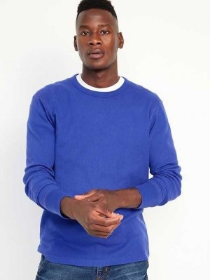 Old Navy Long-Sleeve Built-In Flex Waffle-Knit T-Shirt Blue | EQB921803